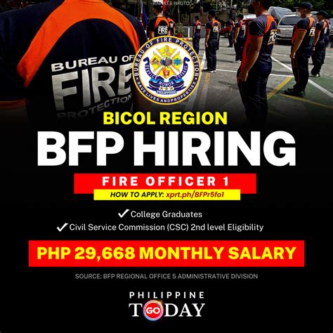 bfp region 5 recruitment 2024|110 Vacancies for Fire Officer 1 at BFP Bicol Region, Apply Now.